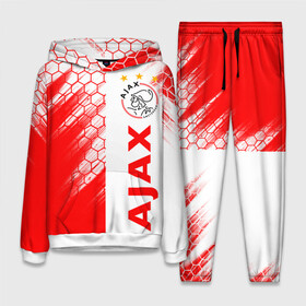 Женский костюм 3D (с толстовкой) с принтом FC AJAX AMSTERDAM   ФК АЯКС в Петрозаводске,  |  | ajax amsterdam | fifa | football | football club. | sport | uefa | английская премьер лига | аякс амстердам | лига финал | матч | спорт | уефа | финал | фифа | футбол | футбольный клуб