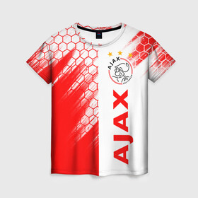 Женская футболка 3D с принтом FC AJAX AMSTERDAM / ФК АЯКС в Петрозаводске, 100% полиэфир ( синтетическое хлопкоподобное полотно) | прямой крой, круглый вырез горловины, длина до линии бедер | ajax amsterdam | fifa | football | football club. | sport | uefa | английская премьер лига | аякс амстердам | лига финал | матч | спорт | уефа | финал | фифа | футбол | футбольный клуб