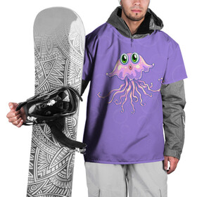 Накидка на куртку 3D с принтом Осьминог милый в Петрозаводске, 100% полиэстер |  | Тематика изображения на принте: cute | octopus | милый | осьминог | осьминожка | тентакли