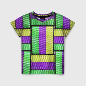 Детская футболка 3D с принтом Цветные Ремешки в Петрозаводске, 100% гипоаллергенный полиэфир | прямой крой, круглый вырез горловины, длина до линии бедер, чуть спущенное плечо, ткань немного тянется | colorful | straps | stripes | полосы | ремешки