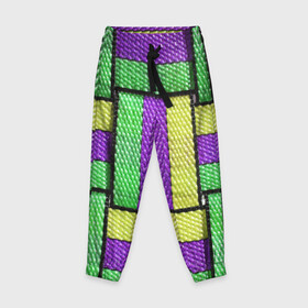 Детские брюки 3D с принтом Цветные Ремешки в Петрозаводске, 100% полиэстер | манжеты по низу, эластичный пояс регулируется шнурком, по бокам два кармана без застежек, внутренняя часть кармана из мелкой сетки | colorful | straps | stripes | полосы | ремешки