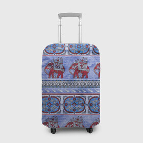 Чехол для чемодана 3D с принтом Индийский Орнамент в Петрозаводске, 86% полиэфир, 14% спандекс | двустороннее нанесение принта, прорези для ручек и колес | indian | ornament | индия | орнамент | слоны