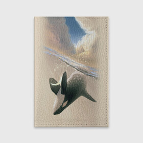Обложка для паспорта матовая кожа с принтом косатка в Петрозаводске, натуральная матовая кожа | размер 19,3 х 13,7 см; прозрачные пластиковые крепления | Тематика изображения на принте: ocean | orca | sea | sea animal | whale | дельфин | касатка | кит | море | океан | рисунок кита