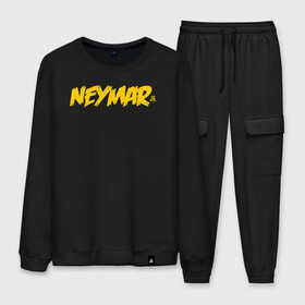 Мужской костюм хлопок с принтом Neymar Jr logo в Петрозаводске, 100% хлопок | на свитшоте круглая горловина, мягкая резинка по низу. Брюки заужены к низу, на них два вида карманов: два “обычных” по бокам и два объемных, с клапанами, расположенные ниже линии бедра. Брюки с мягкой трикотажной резинкой на поясе и по низу штанин. В поясе для дополнительного комфорта — широкие завязки | brazil | champions | fifa | junior | neymar | neymar jr | paris saint germain | psg | uefa | бразилия | джуниор | младший | наймар | неймар | пари сен жермен | петух | псж | сборная бразилии | уефа | фифа | футбик | футбол 