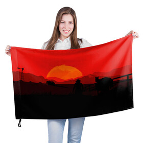 Флаг 3D с принтом RDR2 в Петрозаводске, 100% полиэстер | плотность ткани — 95 г/м2, размер — 67 х 109 см. Принт наносится с одной стороны | gamer | games | rdr2 | red dead | rockstar | social club