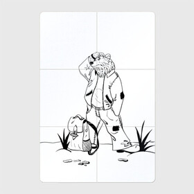 Магнитный плакат 2Х3 с принтом Мишка путешественник в Петрозаводске, Полимерный материал с магнитным слоем | 6 деталей размером 9*9 см | animalistic | drawing | graphics | illustration | арт | иллюстрация | медведь | путешественник | путешествия | фантазия