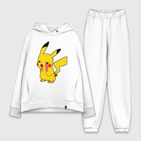 Женский костюм хлопок Oversize с принтом Уставший Пикачу в Петрозаводске,  |  | anime | picachu | pikachu | аниме | милый | пика | пикачу | покебол | покемон