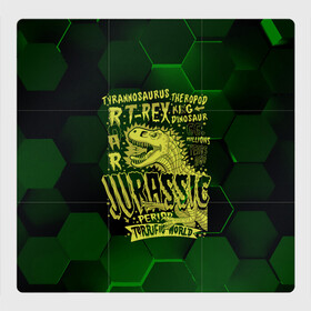 Магнитный плакат 3Х3 с принтом T-rex Jurassic Динозавр в Петрозаводске, Полимерный материал с магнитным слоем | 9 деталей размером 9*9 см | Тематика изображения на принте: dino | rex | roar | t rex | дино | динозавр | динозавры