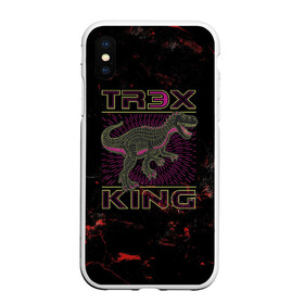 Чехол для iPhone XS Max матовый с принтом T-rex KING в Петрозаводске, Силикон | Область печати: задняя сторона чехла, без боковых панелей | Тематика изображения на принте: dino | rex | roar | t rex | дино | динозавр | динозавры