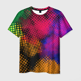 Мужская футболка 3D с принтом Цветные Разводы в Петрозаводске, 100% полиэфир | прямой крой, круглый вырез горловины, длина до линии бедер | blots | абстрацкия | кляксы | пятна | разводы краски