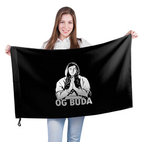 Флаг 3D с принтом OG Buda в Петрозаводске, 100% полиэстер | плотность ткани — 95 г/м2, размер — 67 х 109 см. Принт наносится с одной стороны | og buda | rap | буда | григорий ляхов | музыка | ог буда | певец | русский рэп | рэп | рэпер