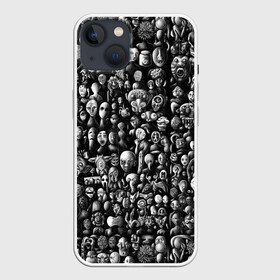 Чехол для iPhone 13 с принтом Мрачные портреты в Петрозаводске,  |  | halloween | лица | мрачное | портреты | страшное | сюрреализм | ужасы