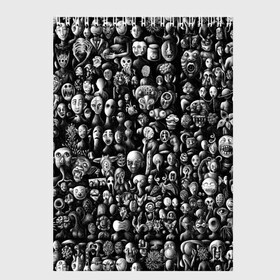 Скетчбук с принтом Мрачные портреты в Петрозаводске, 100% бумага
 | 48 листов, плотность листов — 100 г/м2, плотность картонной обложки — 250 г/м2. Листы скреплены сверху удобной пружинной спиралью | halloween | лица | мрачное | портреты | страшное | сюрреализм | ужасы