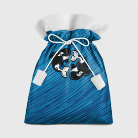 Подарочный 3D мешок с принтом Две косатки в Петрозаводске, 100% полиэстер | Размер: 29*39 см | whale | кит | косатка | косатки | на синем | с косатками