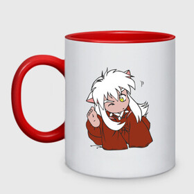 Кружка двухцветная с принтом Chibi Inuyasha в Петрозаводске, керамика | объем — 330 мл, диаметр — 80 мм. Цветная ручка и кайма сверху, в некоторых цветах — вся внутренняя часть | anime | chibi | inuyasha | kitsune | youkai | аниме | ёкай | инуяша | кицуне | чиби