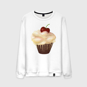 Мужской свитшот хлопок с принтом Cupcake with cherry art в Петрозаводске, 100% хлопок |  | art | cherry | cooking | cupcake | vypichka | yummy | арт | вишня | вкусняшка | выпичка | кекс | кулинария