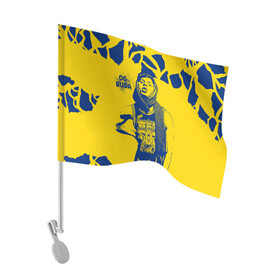 Флаг для автомобиля с принтом OG Buda в Петрозаводске, 100% полиэстер | Размер: 30*21 см | og buda | rap | буда | григорий ляхов | музыка | ог буда | певец | русский рэп | рэп | рэпер