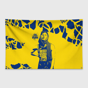 Флаг-баннер с принтом OG Buda в Петрозаводске, 100% полиэстер | размер 67 х 109 см, плотность ткани — 95 г/м2; по краям флага есть четыре люверса для крепления | og buda | rap | буда | григорий ляхов | музыка | ог буда | певец | русский рэп | рэп | рэпер