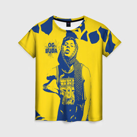 Женская футболка 3D с принтом OG Buda в Петрозаводске, 100% полиэфир ( синтетическое хлопкоподобное полотно) | прямой крой, круглый вырез горловины, длина до линии бедер | og buda | rap | буда | григорий ляхов | музыка | ог буда | певец | русский рэп | рэп | рэпер
