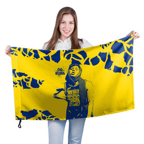 Флаг 3D с принтом OG Buda в Петрозаводске, 100% полиэстер | плотность ткани — 95 г/м2, размер — 67 х 109 см. Принт наносится с одной стороны | og buda | rap | буда | григорий ляхов | музыка | ог буда | певец | русский рэп | рэп | рэпер