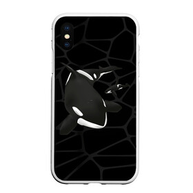 Чехол для iPhone XS Max матовый с принтом Косатки в Петрозаводске, Силикон | Область печати: задняя сторона чехла, без боковых панелей | whale | кит | косатка | косатки | морские