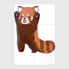Магнитный плакат 2Х3 с принтом Нападение милой панды в Петрозаводске, Полимерный материал с магнитным слоем | 6 деталей размером 9*9 см | Тематика изображения на принте: арт | красная панда | красный медвежонок | медведь | медвежонок | панда | рисунок | рыжая панда