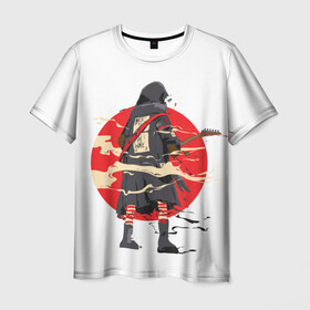 Мужская футболка 3D с принтом lone guitarist в Петрозаводске, 100% полиэфир | прямой крой, круглый вырез горловины, длина до линии бедер | guitarist | japan | lone | sun | гитарист | одинокий | солнце | япония