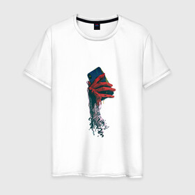 Мужская футболка хлопок с принтом Делаю фото в Петрозаводске, 100% хлопок | прямой крой, круглый вырез горловины, длина до линии бедер, слегка спущенное плечо. | phone | иллюстрация | снимок | телефон | фотограф