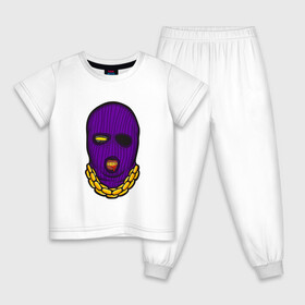 Детская пижама хлопок с принтом DaBaby Purple Mask в Петрозаводске, 100% хлопок |  брюки и футболка прямого кроя, без карманов, на брюках мягкая резинка на поясе и по низу штанин
 | gangster | golden | mask | music | rappers