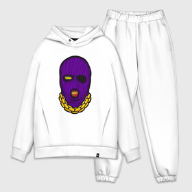 Мужской костюм хлопок OVERSIZE с принтом DaBaby Purple Mask в Петрозаводске,  |  | Тематика изображения на принте: gangster | golden | mask | music | rappers