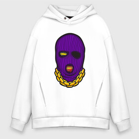 Мужское худи Oversize хлопок с принтом DaBaby Purple Mask в Петрозаводске, френч-терри — 70% хлопок, 30% полиэстер. Мягкий теплый начес внутри —100% хлопок | боковые карманы, эластичные манжеты и нижняя кромка, капюшон на магнитной кнопке | gangster | golden | mask | music | rappers