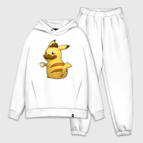 Мужской костюм хлопок OVERSIZE с принтом Пикачу детектив в Петрозаводске,  |  | anime | picachu | pikachu | аниме | милый | пика | пикачу | покебол | покемон