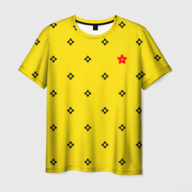 Мужская футболка 3D с принтом Техно горошек в Петрозаводске, 100% полиэфир | прямой крой, круглый вырез горловины, длина до линии бедер | горошек | желтый | клетка | механизмы | сердце | техника | узор | шестеренки