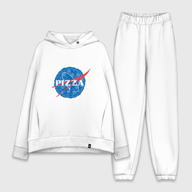 Женский костюм хлопок Oversize с принтом NASA Pizza в Петрозаводске,  |  | mars | moon | nasa | астероид | астронавт | астрономия | вселенная | гагарин | галактика | земля | илон | комета | космонавт | космос | луна | марс | маск | наса | небо | нло | пицца | планета | пришелец | ракета