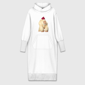 Платье удлиненное хлопок с принтом Кремовая Горилла в Петрозаводске,  |  | gorilla | ice cream | горилла | животные | крем