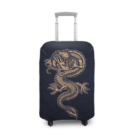Чехол для чемодана 3D с принтом Дракон в Петрозаводске, 86% полиэфир, 14% спандекс | двустороннее нанесение принта, прорези для ручек и колес | dragon | дракон | драконами | драконом | дракоша | иероглиф | мифология