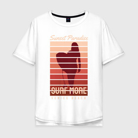 Мужская футболка хлопок Oversize с принтом SURF MORE в Петрозаводске, 100% хлопок | свободный крой, круглый ворот, “спинка” длиннее передней части | surf more | лето | море | отдых | сер