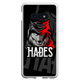 Чехол для Samsung S10E с принтом Hades в Петрозаводске, Силикон | Область печати: задняя сторона чехла, без боковых панелей | hades | roguelike | бесконечные круги ада | волк | компьютерная игра | красный | эмблема