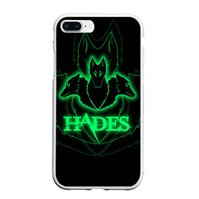 Чехол для iPhone 7Plus/8 Plus матовый с принтом Hades в Петрозаводске, Силикон | Область печати: задняя сторона чехла, без боковых панелей | hades | roguelike | бесконечные круги ада | волки | зелёные | компьютерная игра | светящиеся | эмблема