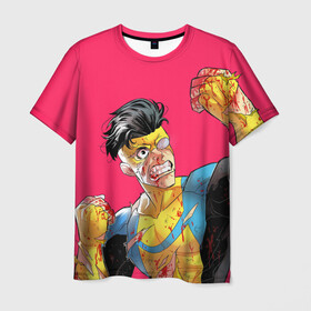 Мужская футболка 3D с принтом Неуязвимый в Петрозаводске, 100% полиэфир | прямой крой, круглый вырез горловины, длина до линии бедер | allen | invincible | omni man | omniman | superhero | алиен | аллен | инвинсибл | неуязвимый | омнимэн | супергерои