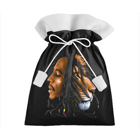 Подарочный 3D мешок с принтом БОБ МАРЛИ в Петрозаводске, 100% полиэстер | Размер: 29*39 см | bob | face | jamaica | lion | marley | reggae | боб | дреды | лев | лицо | марли | музыка | портрет | регги | ямайка