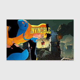 Бумага для упаковки 3D с принтом INVINCIBLE в Петрозаводске, пластик и полированная сталь | круглая форма, металлическое крепление в виде кольца | allen | invincible | omni man | omniman | superhero | алиен | аллен | инвинсибл | неуязвимый | омнимэн | супергерои