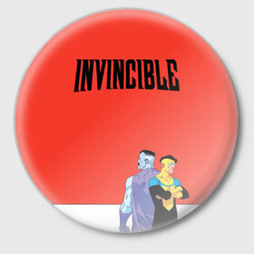 Значок с принтом Invincible в Петрозаводске,  металл | круглая форма, металлическая застежка в виде булавки | allen | invincible | omni man | omniman | superhero | алиен | аллен | инвинсибл | неуязвимый | омнимэн | супергерои