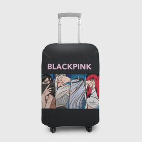 Чехол для чемодана 3D с принтом Hide eyes Blackpink в Петрозаводске, 86% полиэфир, 14% спандекс | двустороннее нанесение принта, прорези для ручек и колес | black pink | blackpink | pop | блэк пинк | ким дженни | ким джи су | корейцы | лалиса манобан | музыка | поп | попса | розэ