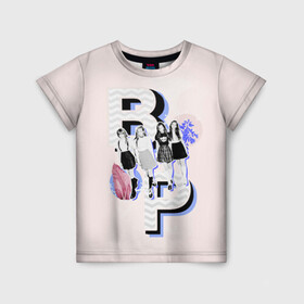 Детская футболка 3D с принтом BP Style в Петрозаводске, 100% гипоаллергенный полиэфир | прямой крой, круглый вырез горловины, длина до линии бедер, чуть спущенное плечо, ткань немного тянется | black pink | blackpink | pop | блэк пинк | ким дженни | ким джи су | корейцы | лалиса манобан | музыка | поп | попса | розэ