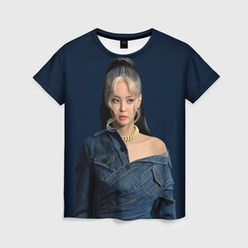 Женская футболка 3D с принтом Jennie jeans в Петрозаводске, 100% полиэфир ( синтетическое хлопкоподобное полотно) | прямой крой, круглый вырез горловины, длина до линии бедер | black pink | blackpink | pop | блэк пинк | ким дженни | ким джи су | корейцы | лалиса манобан | музыка | поп | попса | розэ