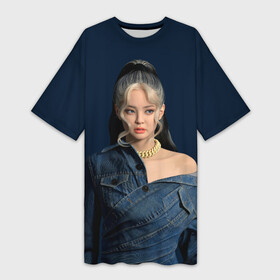 Платье-футболка 3D с принтом Jennie jeans в Петрозаводске,  |  | black pink | blackpink | pop | блэк пинк | ким дженни | ким джи су | корейцы | лалиса манобан | музыка | поп | попса | розэ