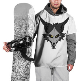Накидка на куртку 3D с принтом Фурришка в Петрозаводске, 100% полиэстер |  | furry | вол | волк | голова | демон | демон волк | лис | фури | фурри | фурришка | череп