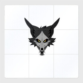 Магнитный плакат 3Х3 с принтом Фурришка в Петрозаводске, Полимерный материал с магнитным слоем | 9 деталей размером 9*9 см | furry | вол | волк | голова | демон | демон волк | лис | фури | фурри | фурришка | череп