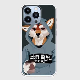 Чехол для iPhone 13 Pro с принтом Furry fox в Петрозаводске,  |  | furry | furry fox | антропоморфное животное | животные | зверь | капюшон | кофе | лиса | фурри | человек